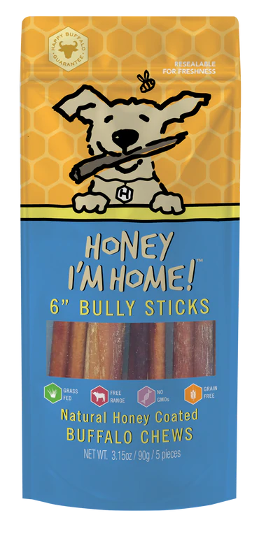 5 Pack of 6" Bully Sticks Doggy Treats